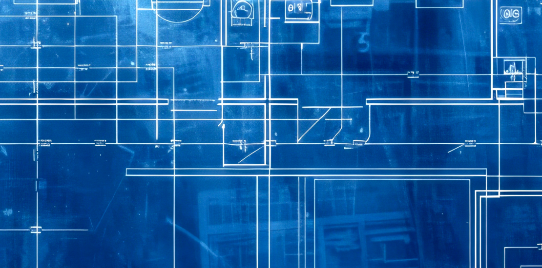 Blue prints of a building