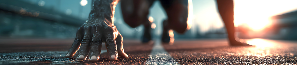 Man at the start of a race