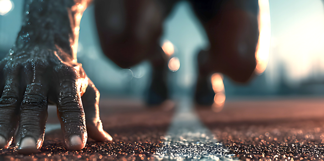 Man at the start of a race