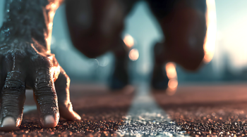 Man at the start of a race