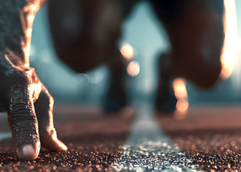 Man at the start of a race