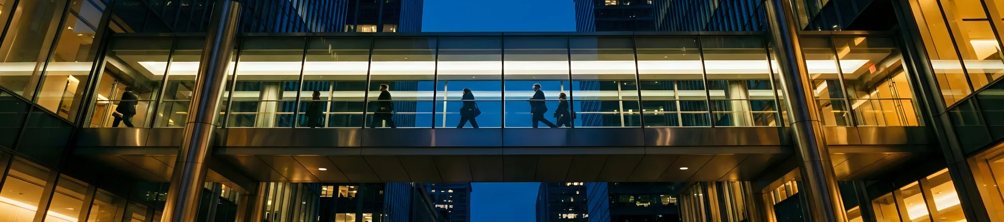 Walk through access between two sky scrapers.