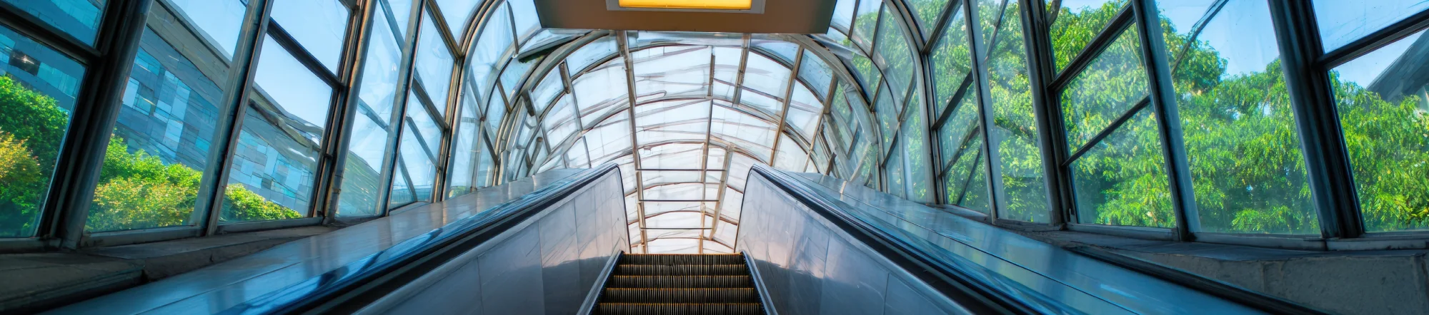 Escalator that leads to the main building.